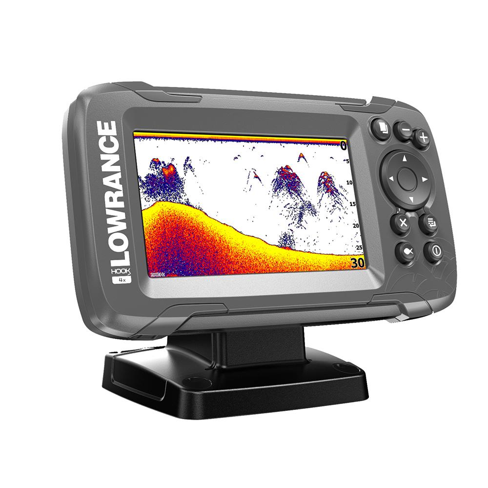 Lowrance HOOK²4x 4" Bullet Fishfinder Transom Mount Bullet Skimmer