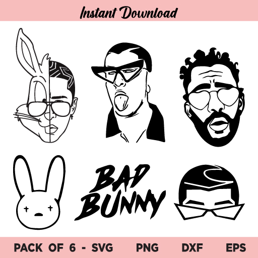 Bad Bunny SVG Bundle, Bad Bunny SVG File, El Conejo Malo SVG, Bad Bunny