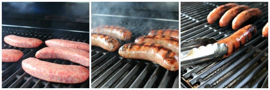 grilled bratwurst sausages