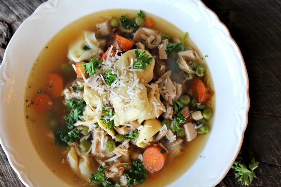 14 of the Best Soup Recipes - Chicken and Cheese Tortellini Soup What is better than chicken noodle soup? Chicken & Cheese Tortellini Soup! Best chicken soup recipe using home made broth and cheese stuffed tortellini.