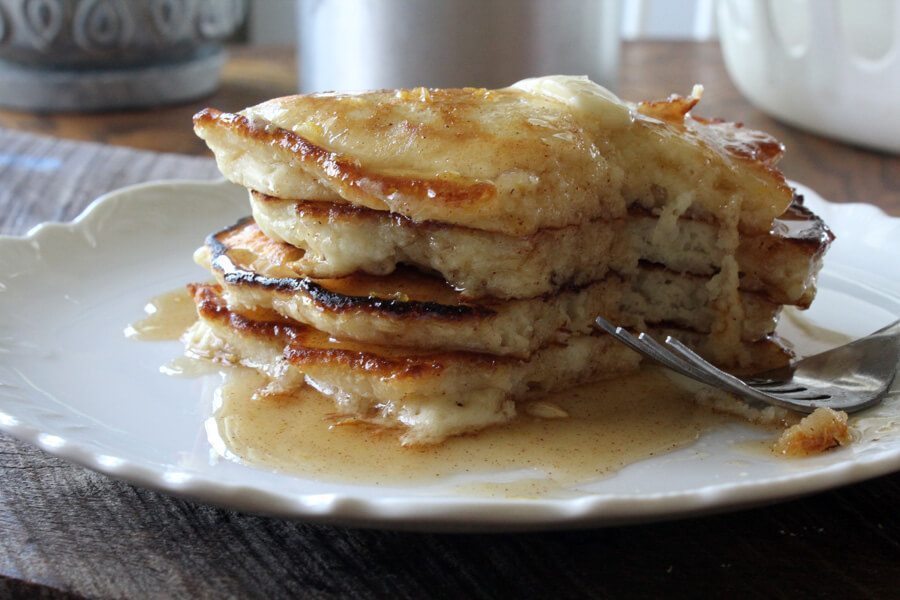 The Best Pancake Recipe with Honey Cinnamon Syrup