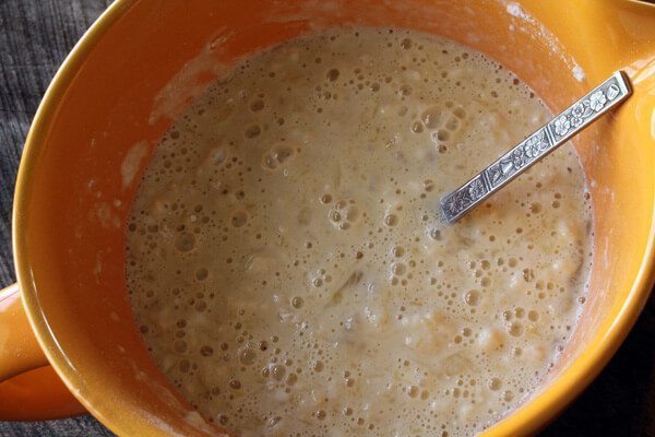 The Best Pancake Recipe with Honey Cinnamon Syrup Let the batter sit for 10 minutes.