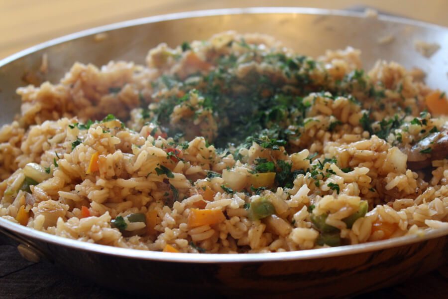 This savory-sweet rice recipe is a perfect side dish. Using bright chopped sweet peppers and crushed pineapples, our Pineapple Pepper Rice is so good!