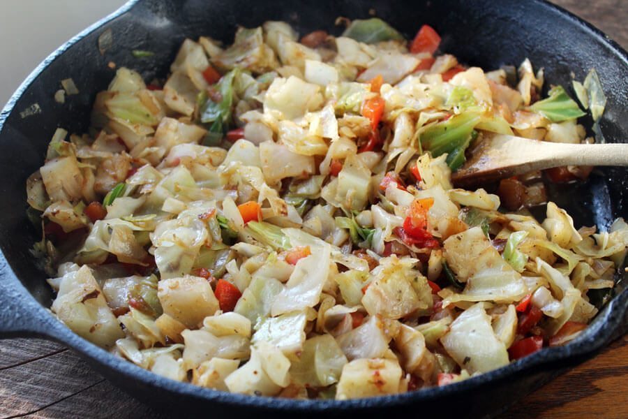Skillet Fried Cabbage is delicious, healthy and CHEAP. Feed your brood this yummy and nutritious side dish for pennies per serving.