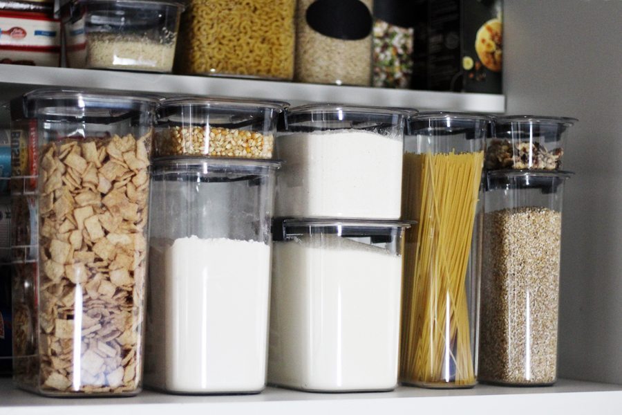 These storage containers are stackable, which allows me to maximize my vertical space in my kitchen pantry.