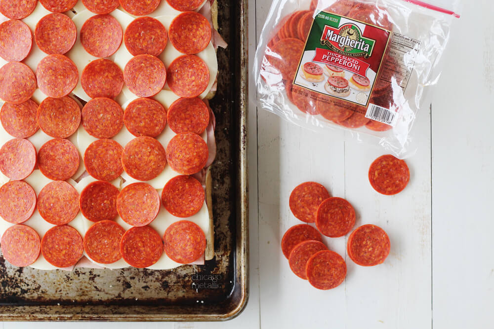 overhead picture of sliced pepperoni