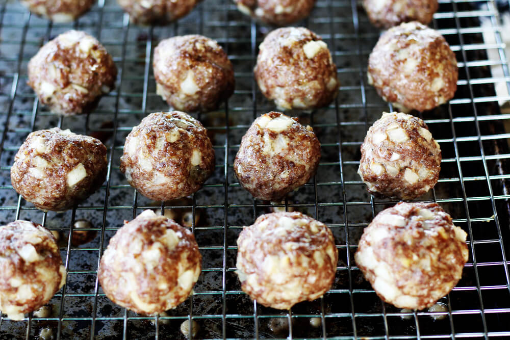 meatballs on a broiler pan