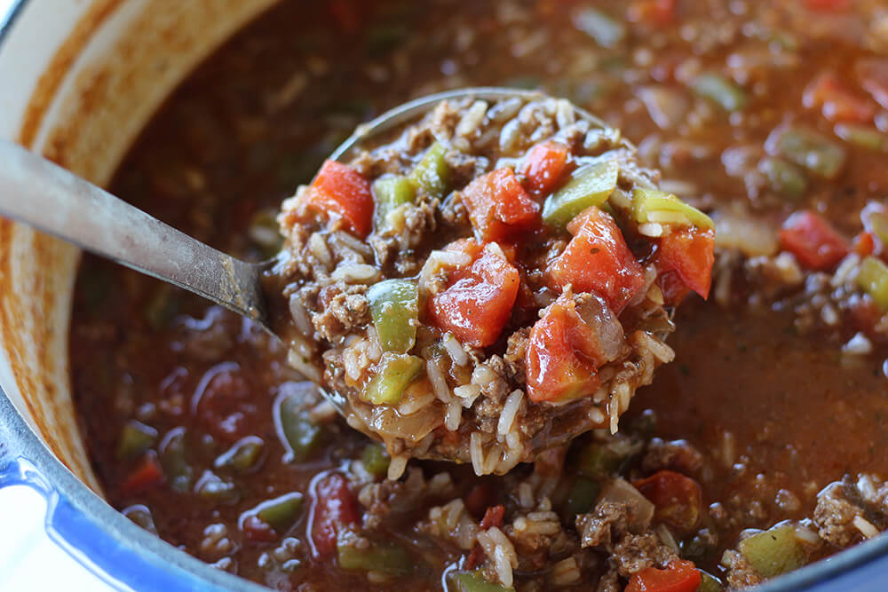 a ladle of soup