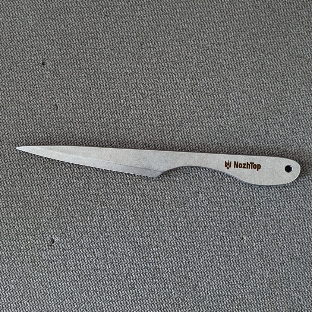 NozhTop Nospin throwinng knife 8mm Carbon Steel Stonewash