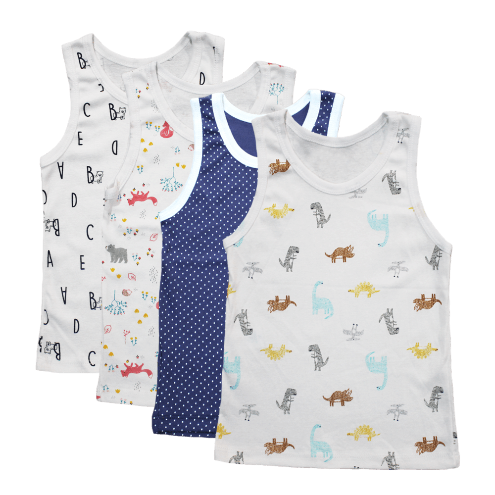 Velona Baby Vests 4pc Mixed Pack (Unisex) Velona