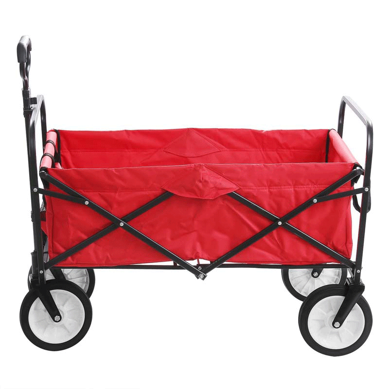 Techtongda Folding Garden Cart Multifunctional Utility Outdoor Red Lawn