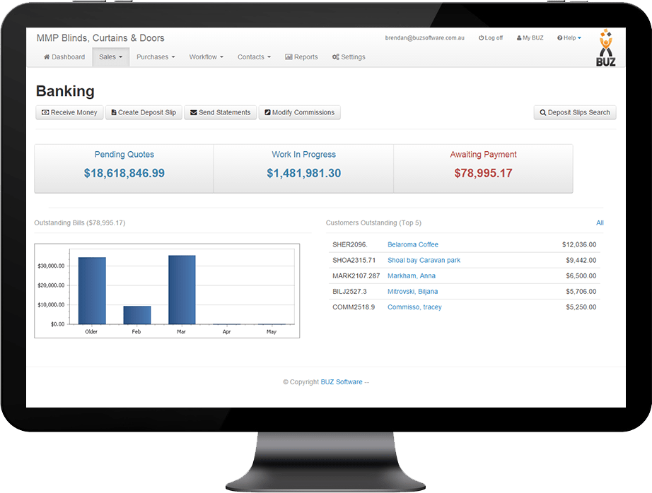 Wholesale Accounts Receivable BUZ Software