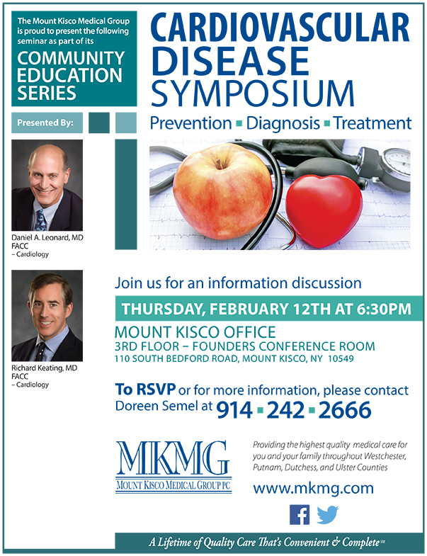 Mount Kisco Medical Group Will Host “Cardiovascular Disease Symposium