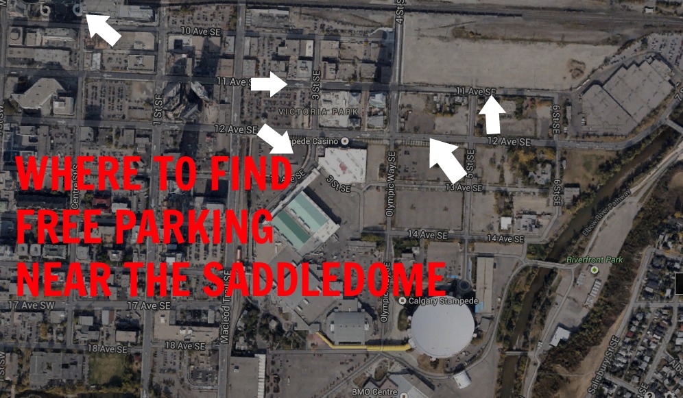 The 3 Best Places To Find Free Parking Near The Saddledome / Stampede
