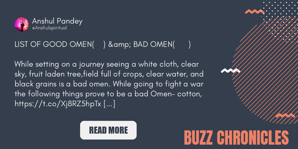 LIST OF GOOD OMEN(????????????) & BAD OMEN(??????????????????) While setting o???