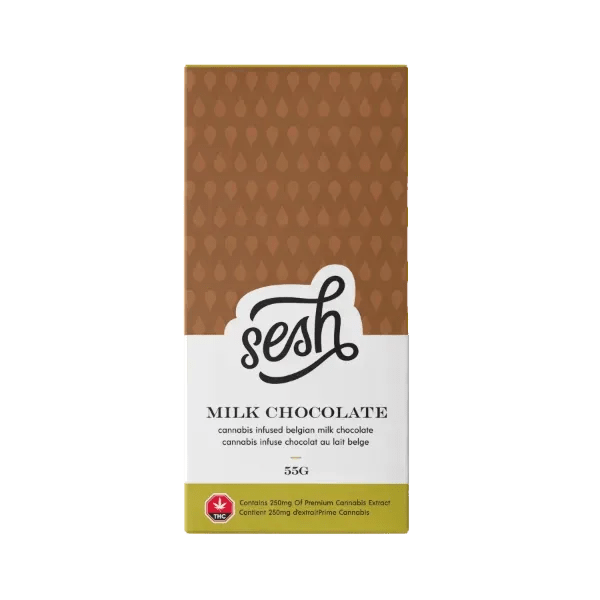 Sesh Milk Chocolate Bar 250mg THC Buzz Edibles