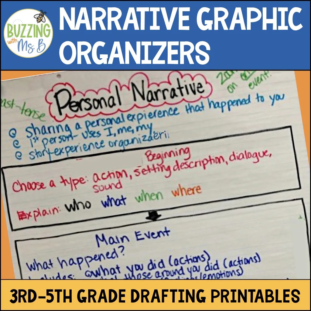 Personal Narrative Graphic Organizers for Planning & Drafting Buzzing