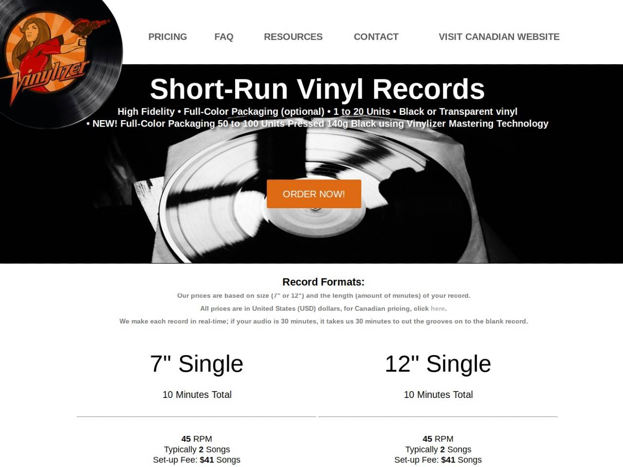 Vinylizer Canadian Short Run Vinyl Record Cutting — Buzzsonic