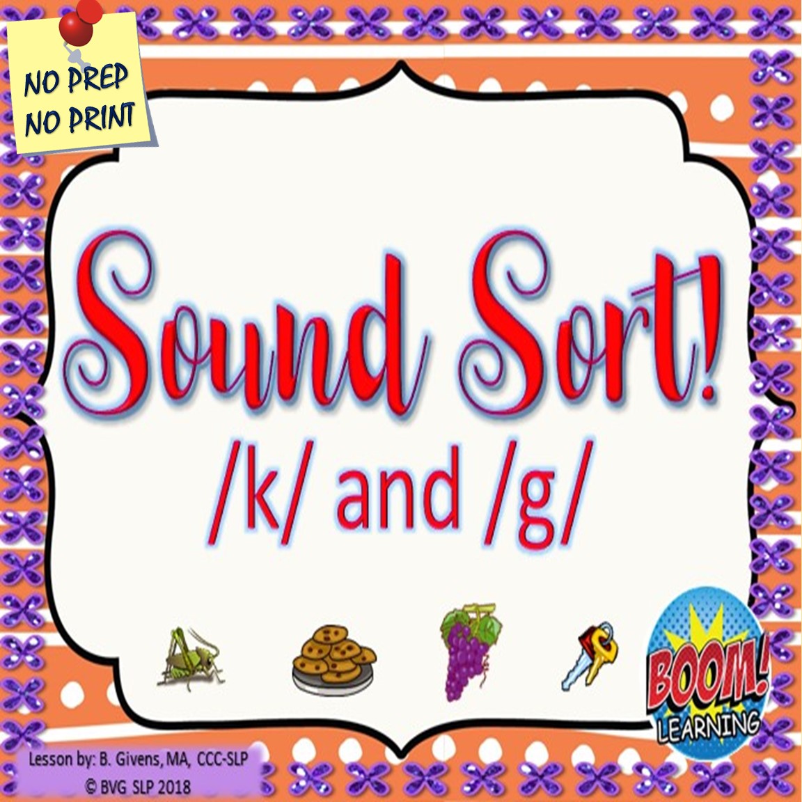 Sound Sort K and G in All Positions BOOM CARDS BVGSLP