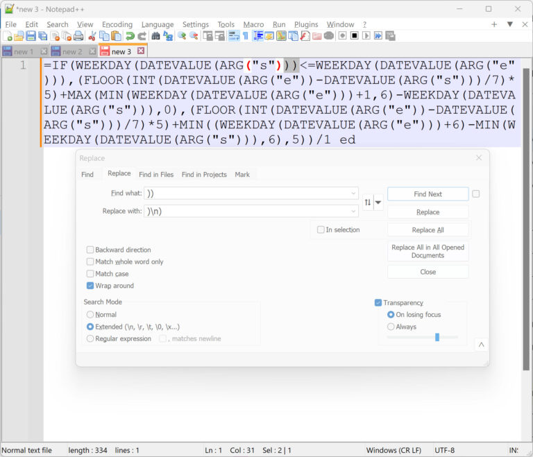 Using Notepad++ to Edit Visio ShapeSheet formulas bVisual