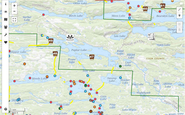 Bwca Entry Point Map BWCA Entry Point 47 Lizz and Swamp Lakes Boundary Waters