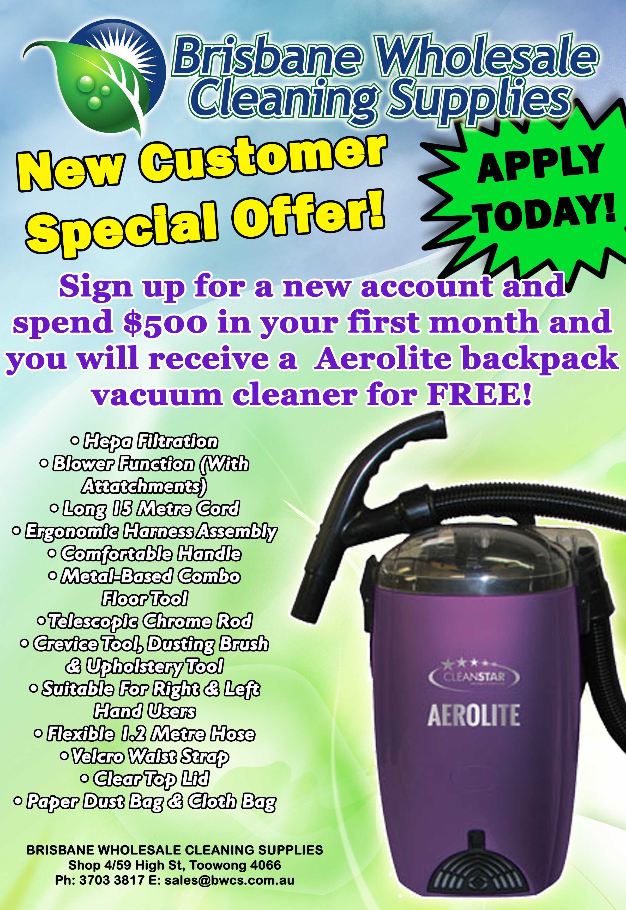 Aerolite Promo Brisbane Wholesale Cleaning Supplies