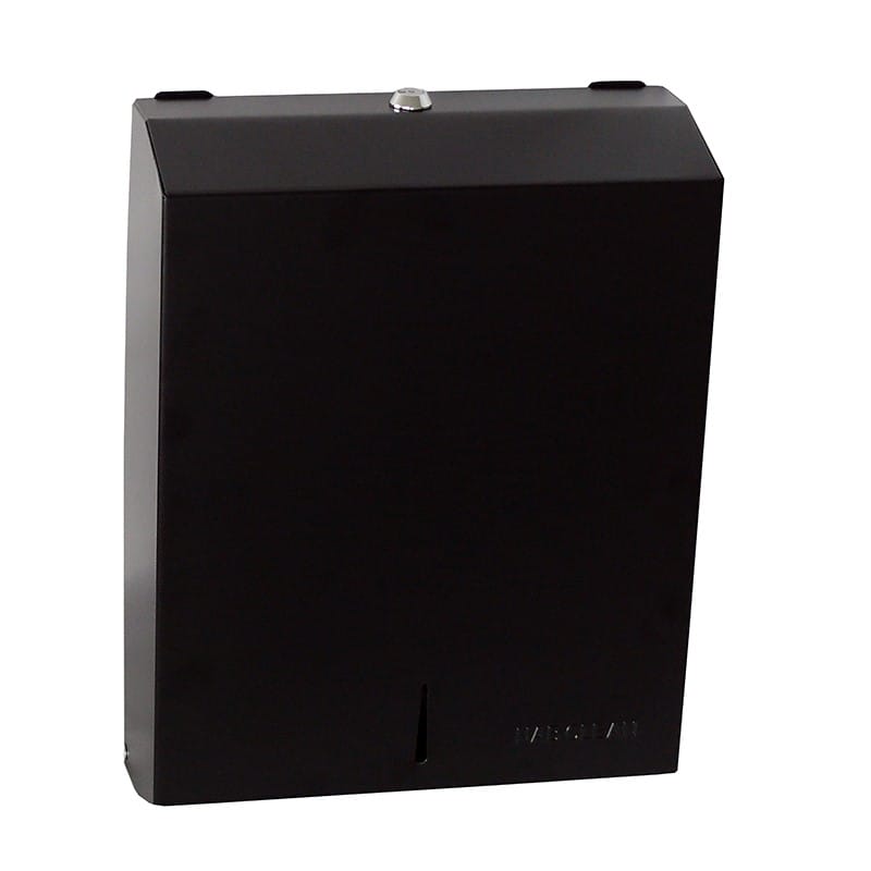 Steel Slimline/Multifold Hand Towel Dispenser Black Brisbane