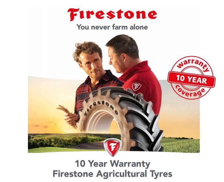 10 Year Warranty on Bridgestone and Firestone Agricultural Tyres