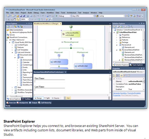 New SharePoint Server Explorer in Visual Studio 2010 ByATool
