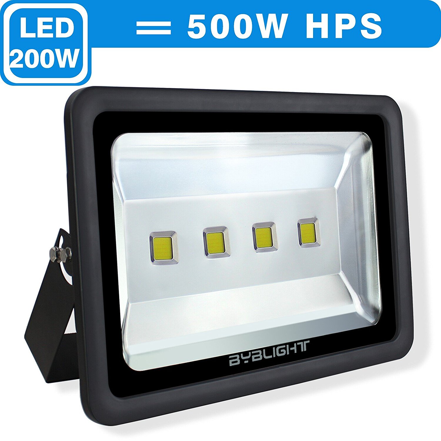 BYB 200 Watt Super Bright Outdoor LED Flood Light, 500W HPS Bulb