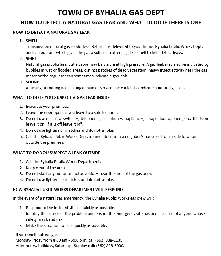 Utility Information — Byhalia, Mississippi Byhalia