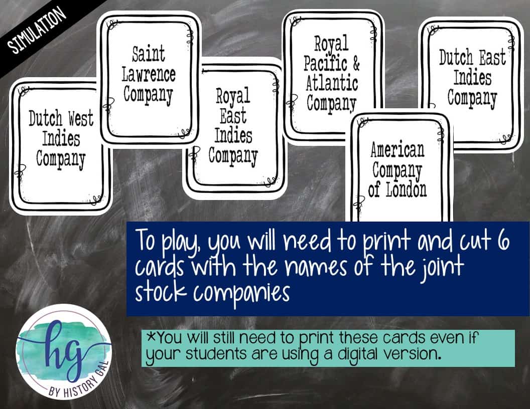13 Colonies Joint Stock Companies Activity (Print and Digital) By
