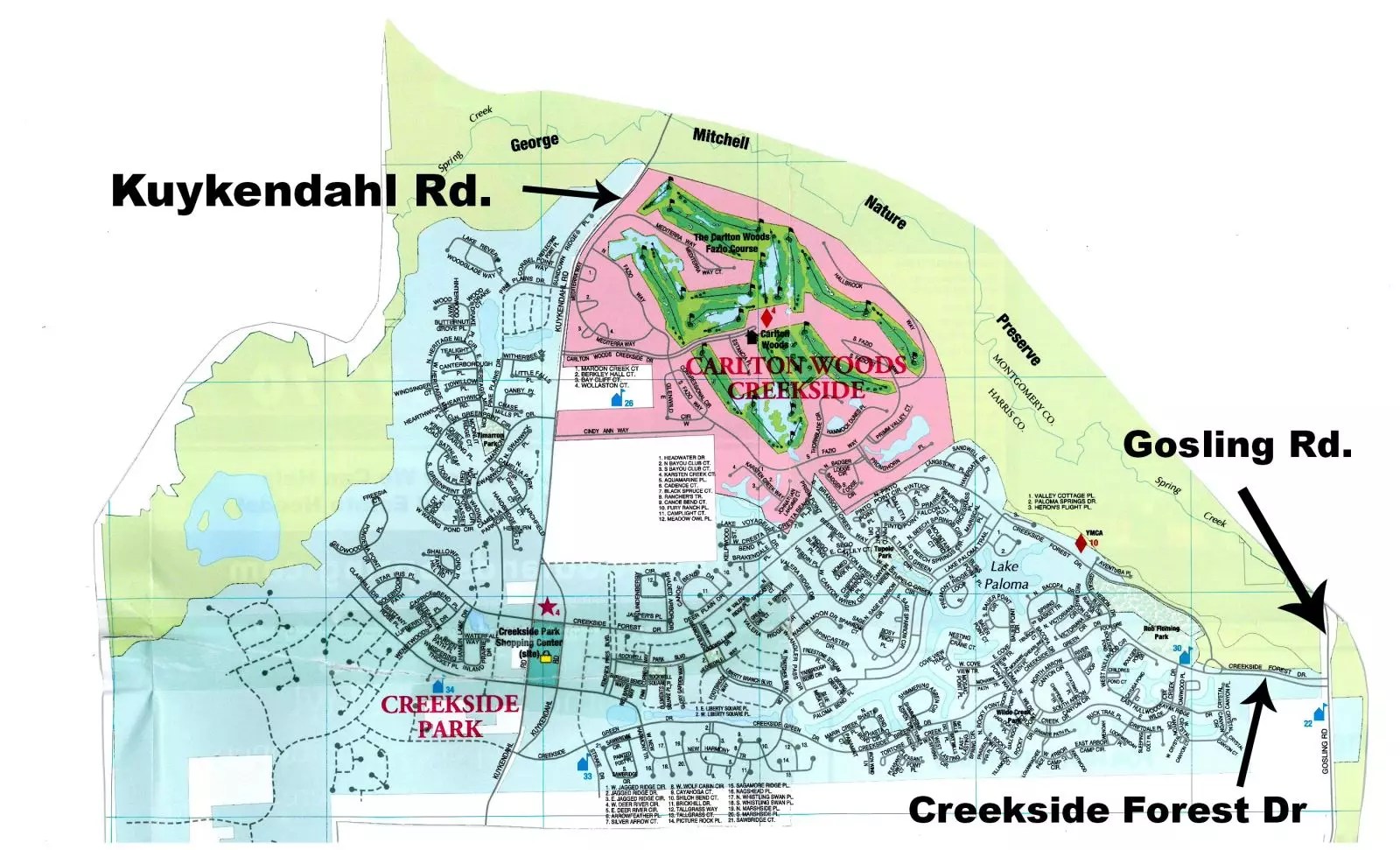 Village of Creekside Park The Woodlands TX Neighborhood