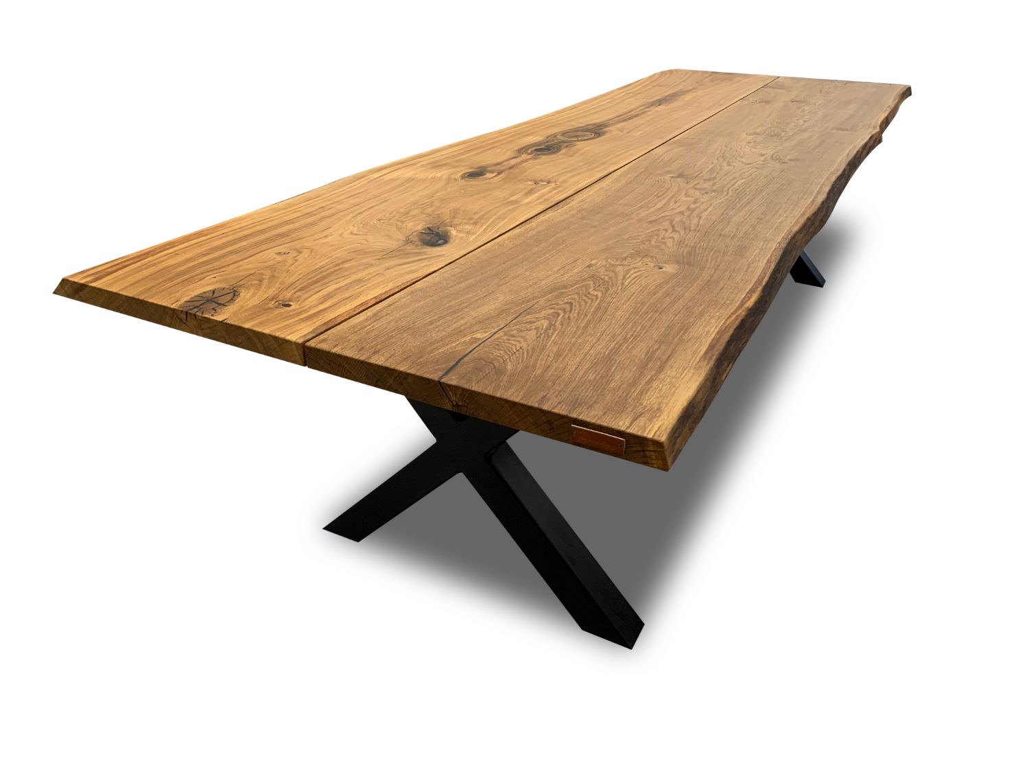 Bord 300 Cm 300 cm plankebord i massivt egetræ Naturolieret plankebord