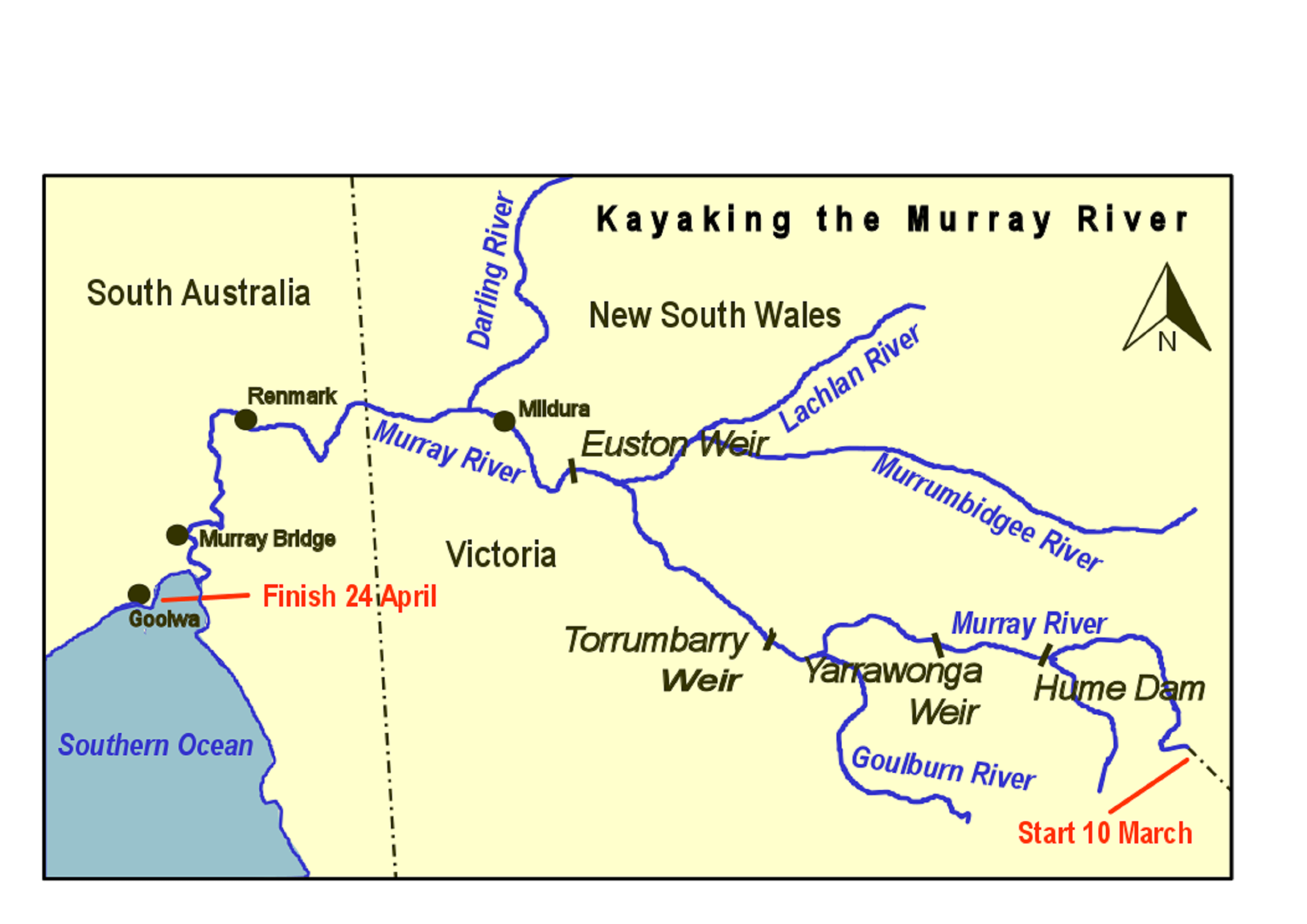 Murray River scaled up copy by map and compass