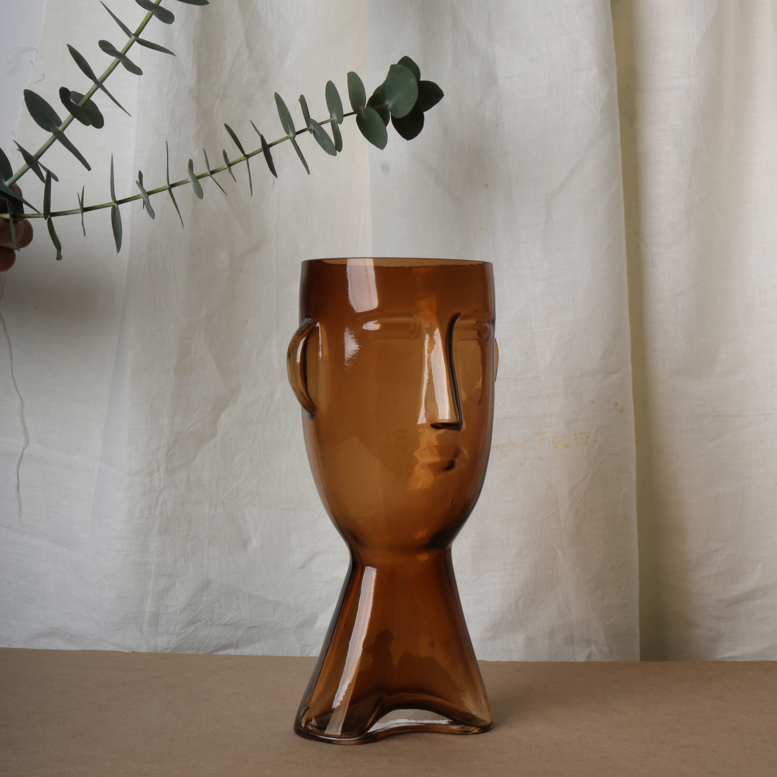 Small Amber Transparent Vase By Nat Home