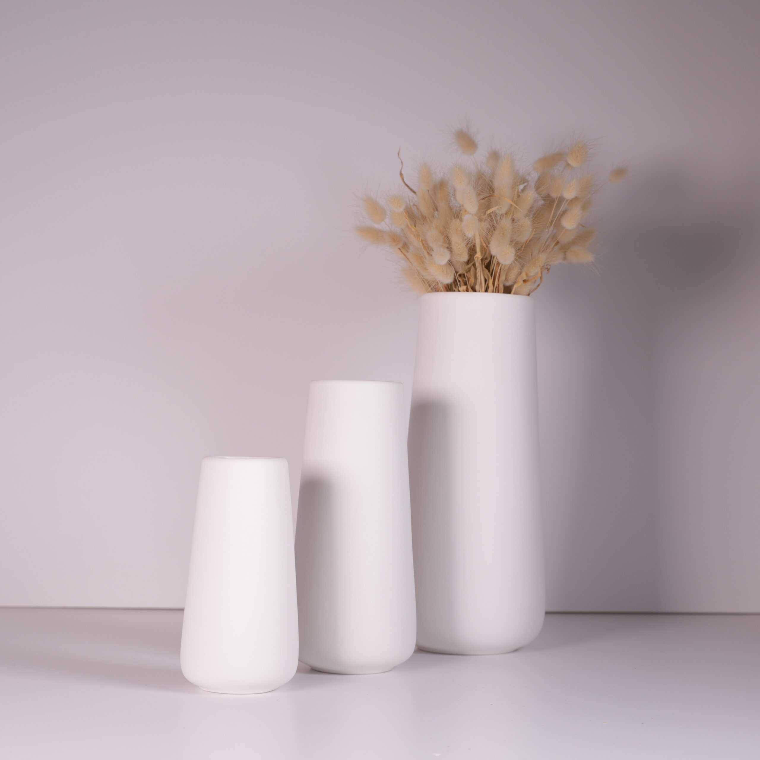 Round White Vases Set By Nat Home