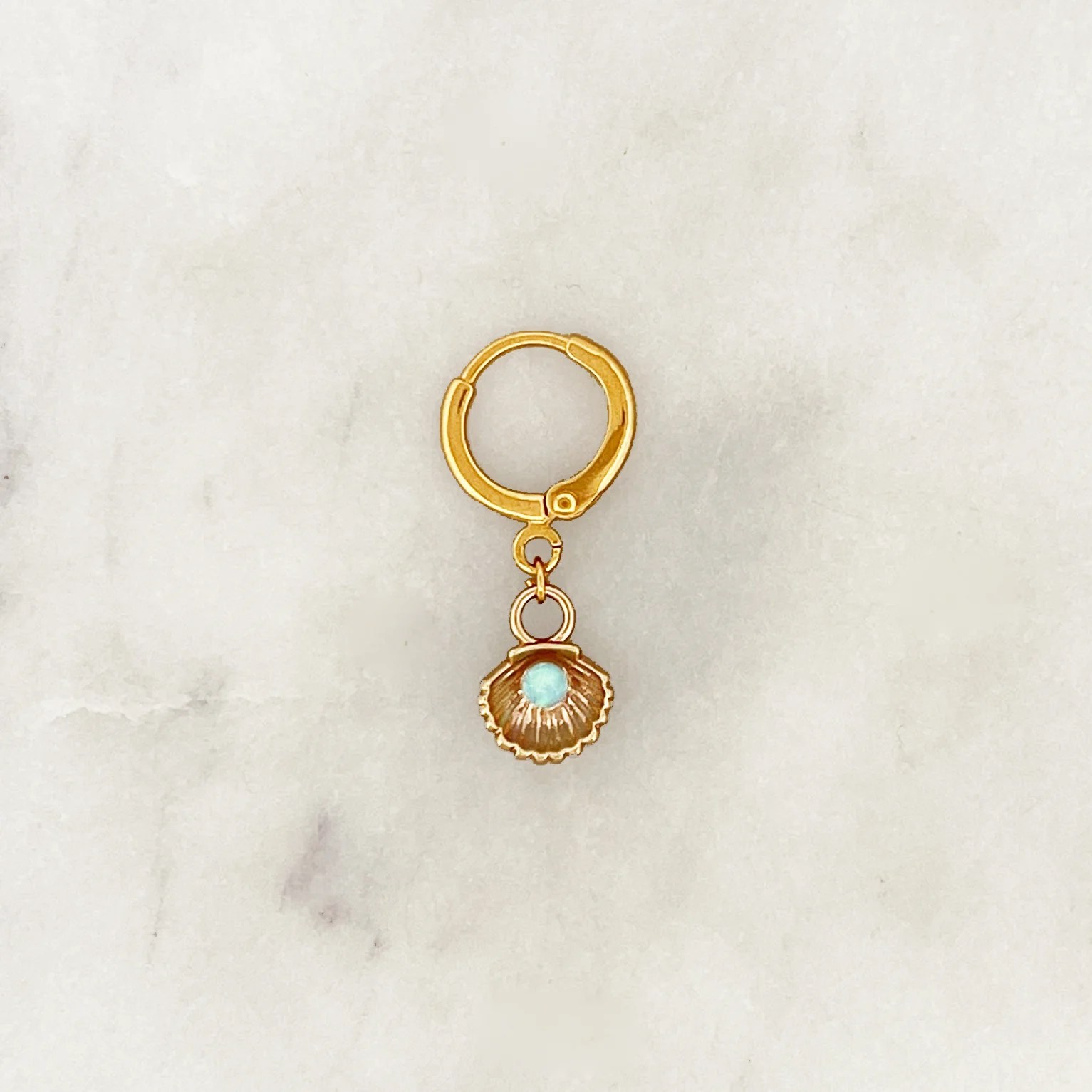 Earring Blue Opal Shell ByNouck Jewelry