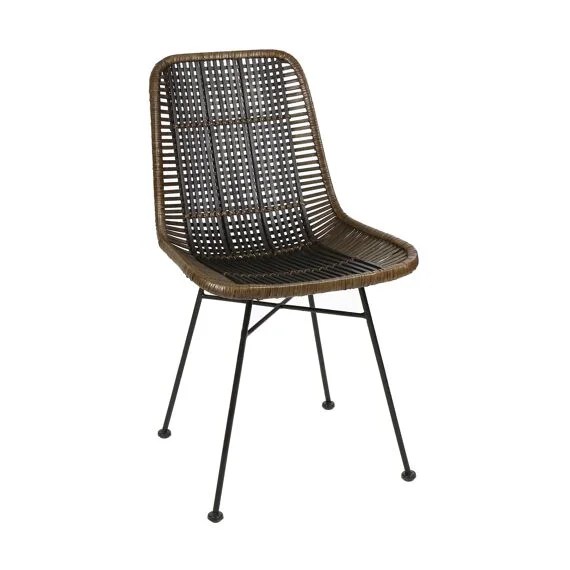 Dark Brown Rattan Chair Oliveira Tavira
