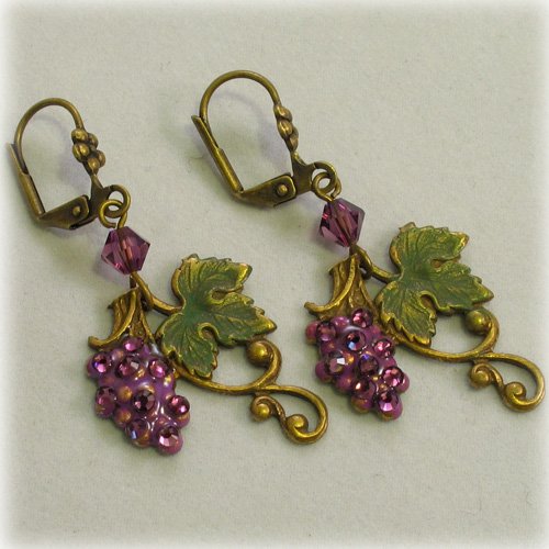 Sparkling Crystal Grape Earrings Byrd Designs