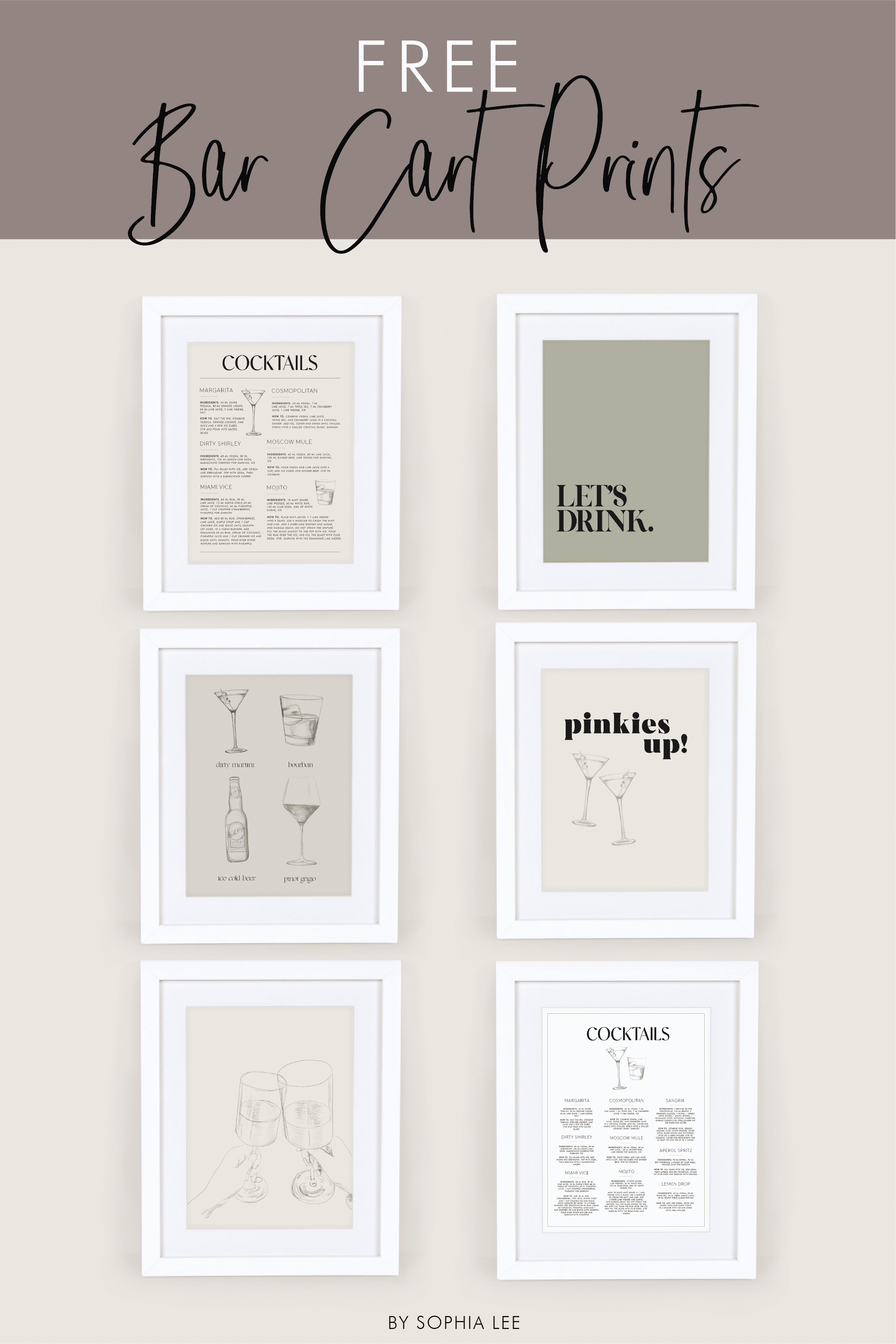 BAR CART ART 6 Free Bar Cart Printables We’re Obsessing Over By