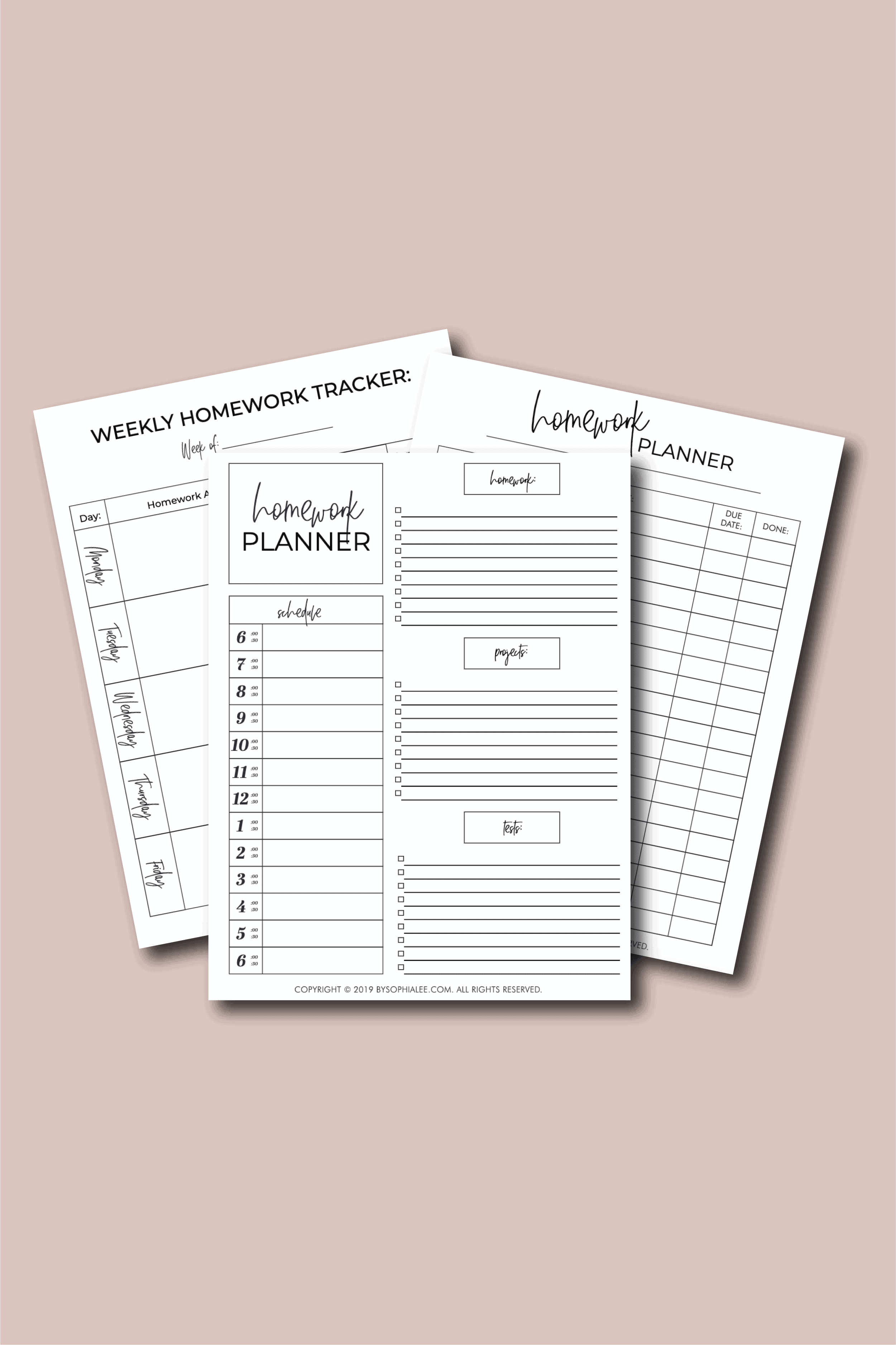 HOMEWORK PLANNER By Sophia Lee