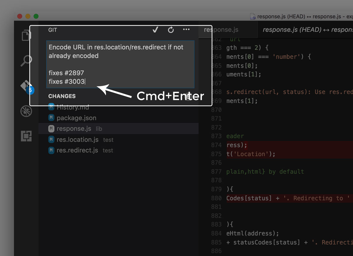 Onekeystroke git commits with Visual Studio Code