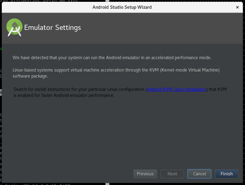 Android Studio Setup Wizard Emulator Settings