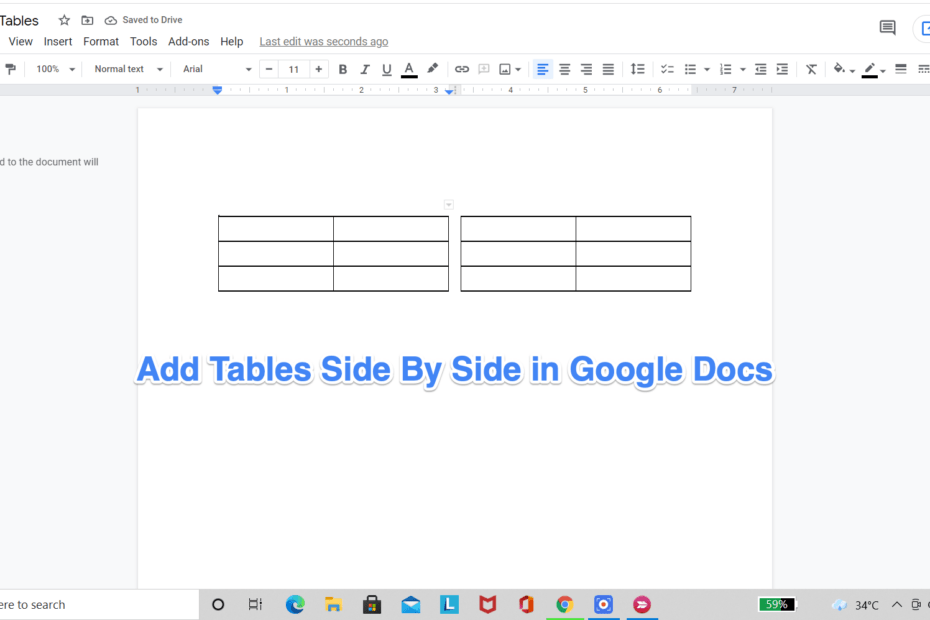 How to Add Tables Side by Side in Google Docs?