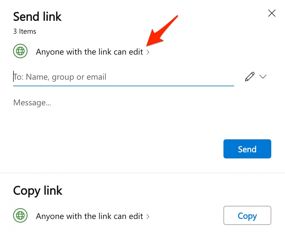 How to Create OneDrive Sharing Link on ?