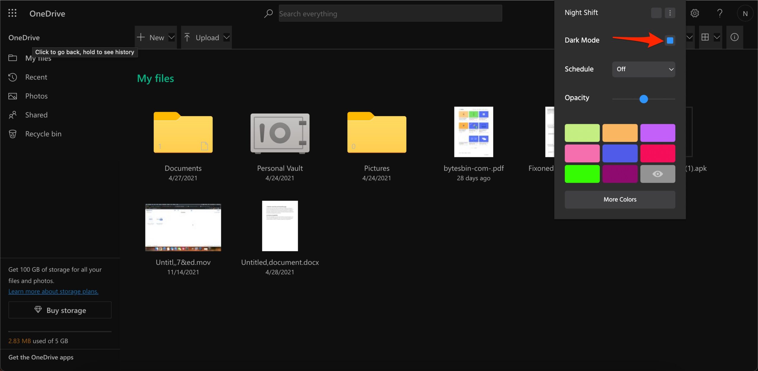 How to Enable Dark Mode on OneDrive  in 2024?