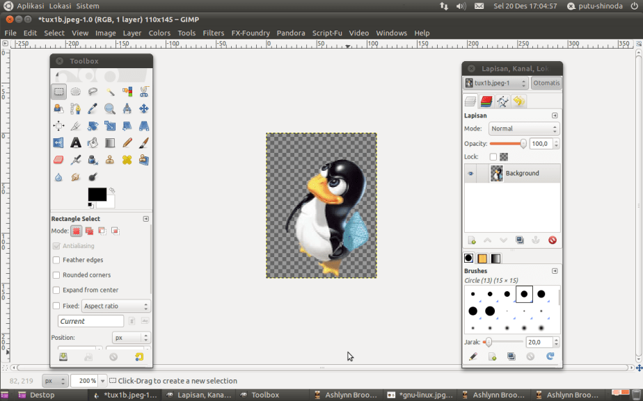 GIMP Menghilangkan Warna Background Catatan Bytescode