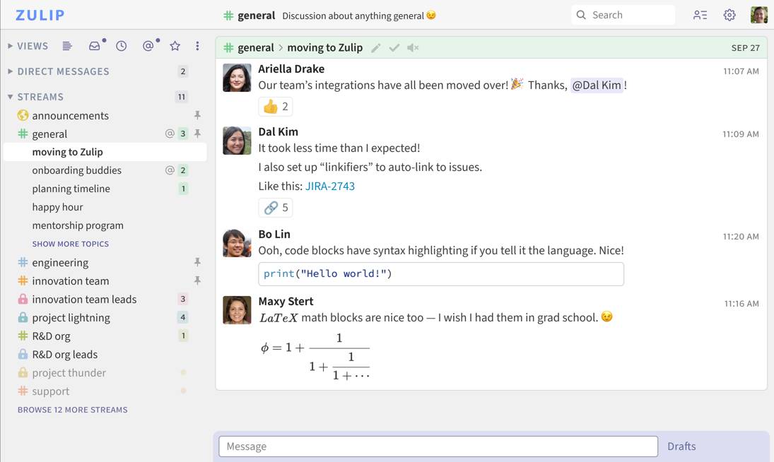 Zulip OpenSource Chat for Efficient Team Collaboration