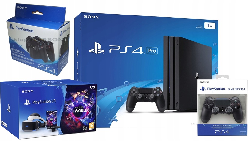 SONY PS4 PRO GOGLE VR V2 CAMERA 2 PADY ŁADOWARKA 7558335961
